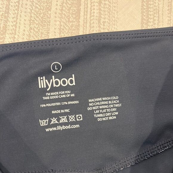 Lilybod Blue-Gray Leggings with Mesh Detail - Size L - Picture 5 of 6
